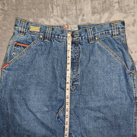 Vintage Ecko Unltd Collection18c Baggy Blue Jeans Men's 34 90ss Y2K Hip Hop Skat - Picture 11 of 16
